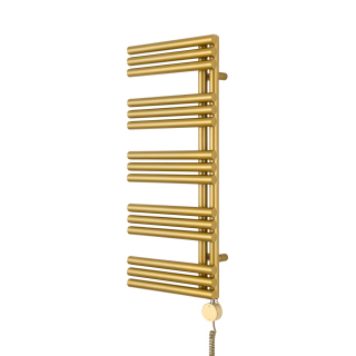 Grzejnik łazienkowy elektryczny Zodiak 942x400 złoty, grzałka z prawej strony