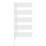 Grzejnik łazienkowy elektryczny Zodiak 942x500 biały, grzałka z lewej strony