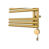 Grzejnik łazienkowy elektryczny Zodiak 942x500 złoty, grzałka z prawej strony