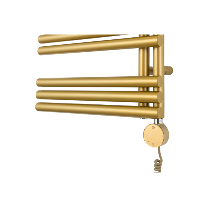 Grzejnik łazienkowy elektryczny Zodiak 942x500 złoty, grzałka z prawej strony