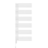 Grzejnik łazienkowy elektryczny Zodiak 1147x500 biały, grzałka z lewej strony