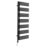 Grzejnik łazienkowy elektryczny Zodiak 1352x500 czarny, grzałka z lewej strony