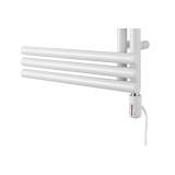 Grzejnik łazienkowy elektryczny Zodiak 1352x500 biały, grzałka z prawej strony