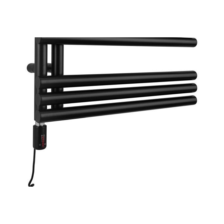 Grzejnik łazienkowy elektryczny Zodiak 1557x600 czarny, grzałka z lewej strony