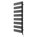 Grzejnik łazienkowy elektryczny Zodiak 1557x600 czarny, grzałka z prawej strony