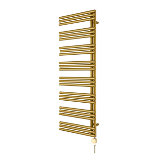 Grzejnik łazienkowy elektryczny Zodiak 1557x600 złoty, grzałka z prawej strony