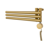 Grzejnik łazienkowy elektryczny Zodiak 1557x600 złoty, grzałka z prawej strony