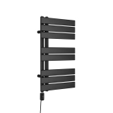 Grzejnik łazienkowy elektryczny UCA 700x400 czarny, grzałka z lewej strony