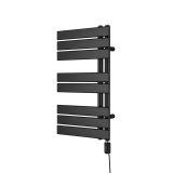 Grzejnik łazienkowy elektryczny UCA 700x400 czarny, grzałka z prawej strony