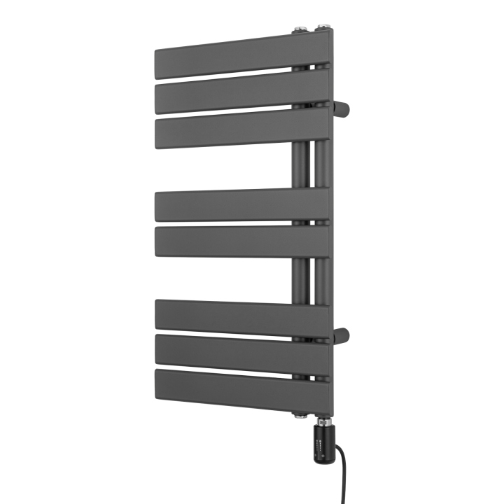 Grzejnik łazienkowy elektryczny UCA 700x400 grafit, grzałka z prawej strony