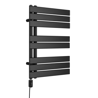 Grzejnik łazienkowy elektryczny UCA 700x500 czarny, grzałka z lewej strony