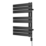 Grzejnik łazienkowy elektryczny UCA 700x500 czarny, grzałka z prawej strony