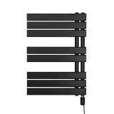 Grzejnik łazienkowy elektryczny UCA 700x500 czarny, grzałka z prawej strony