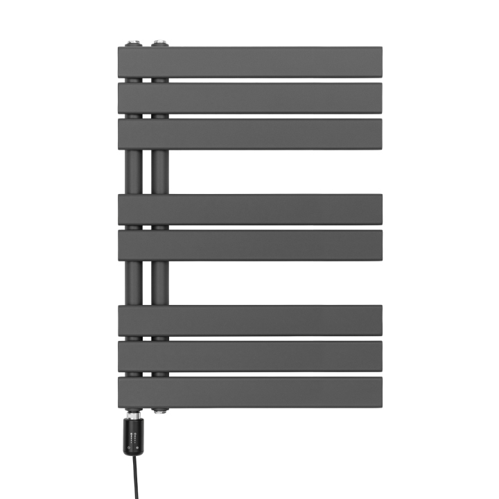 Grzejnik łazienkowy elektryczny UCA 700x500 grafit, grzałka z lewej strony