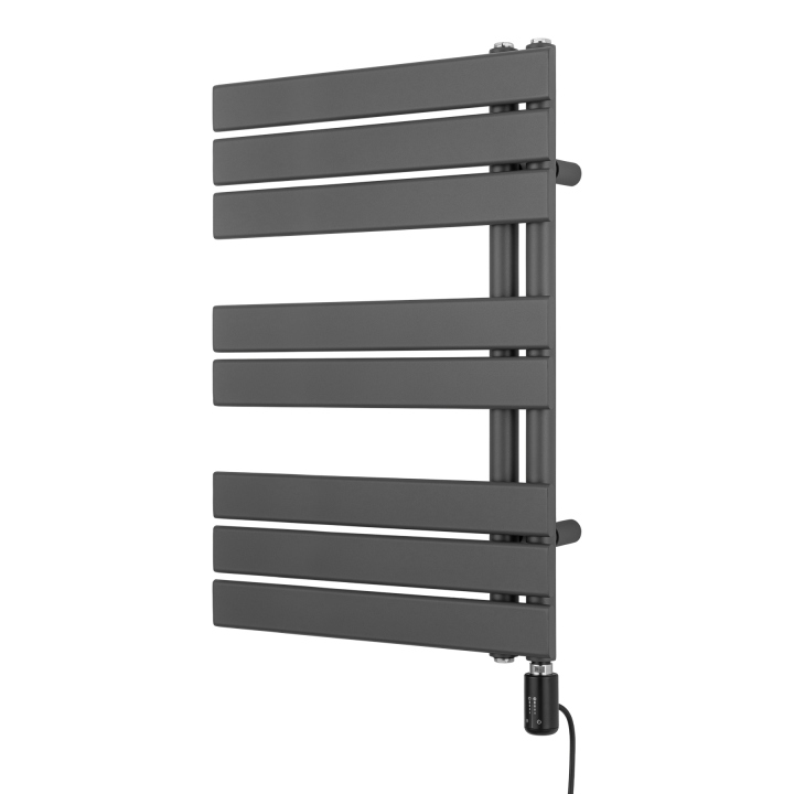 Grzejnik łazienkowy elektryczny UCA 700x500 grafit, grzałka z prawej strony