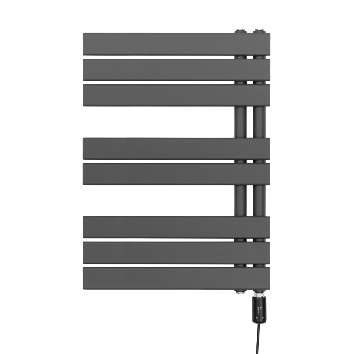 Grzejnik łazienkowy elektryczny UCA 700x500 grafit, grzałka z prawej strony