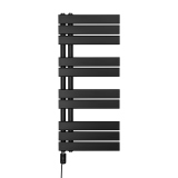 Grzejnik łazienkowy elektryczny UCA 911x400 czarny, grzałka z lewej strony