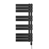 Grzejnik łazienkowy elektryczny UCA 911x400 czarny, grzałka z prawej strony