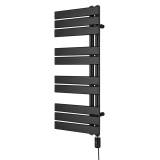 Grzejnik łazienkowy elektryczny UCA 911x400 czarny, grzałka z prawej strony