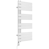 Grzejnik łazienkowy elektryczny UCA 911x400 biały, grzałka z lewej strony