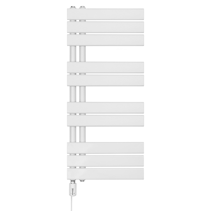 Grzejnik łazienkowy elektryczny UCA 911x400 biały, grzałka z lewej strony