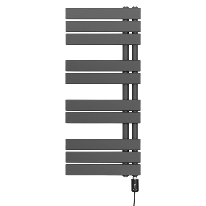 Grzejnik łazienkowy elektryczny UCA 911x400 grafit, grzałka z prawej strony