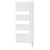 Grzejnik łazienkowy elektryczny UCA 911x400 biały, grzałka z prawej strony