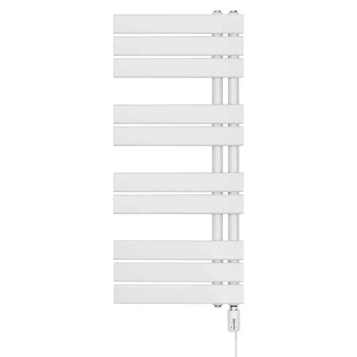 Grzejnik łazienkowy elektryczny UCA 911x400 biały, grzałka z prawej strony