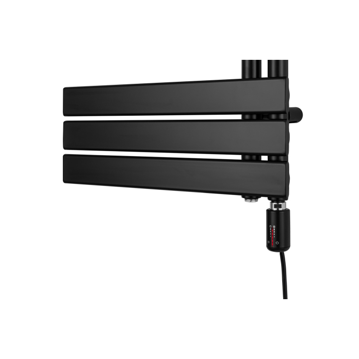 Grzejnik łazienkowy elektryczny UCA 911x500 czarny, grzałka z prawej strony