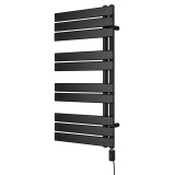 Grzejnik łazienkowy elektryczny UCA 911x500 czarny, grzałka z prawej strony