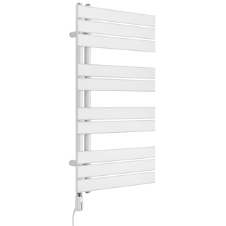 Grzejnik łazienkowy elektryczny UCA 911x500 biały, grzałka z lewej strony