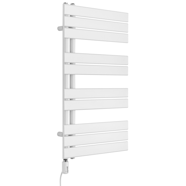 Grzejnik łazienkowy elektryczny UCA 911x500 biały, grzałka z lewej strony