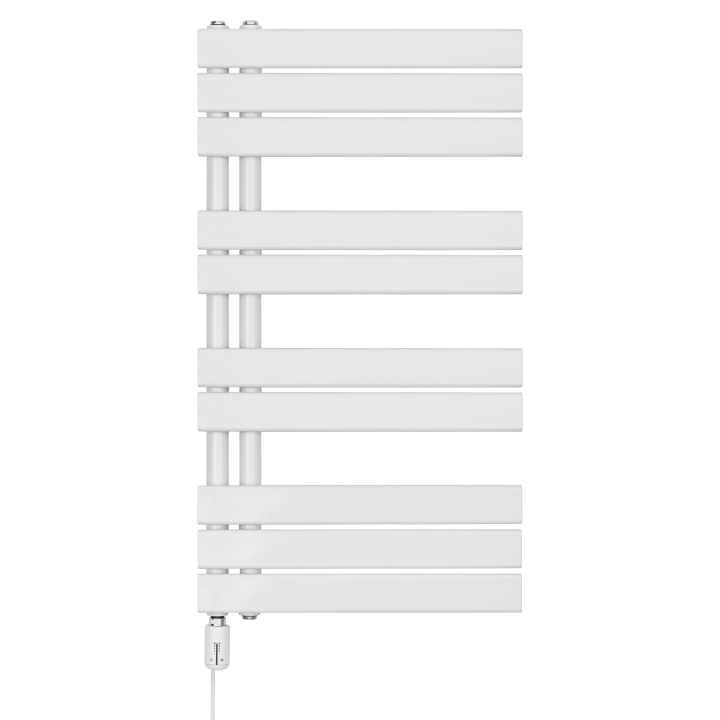 Grzejnik łazienkowy elektryczny UCA 911x500 biały, grzałka z lewej strony