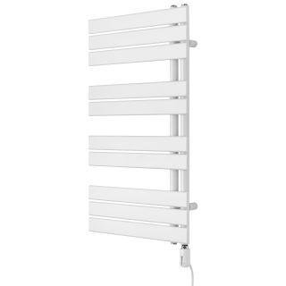 Grzejnik łazienkowy elektryczny UCA 911x500 biały, grzałka z prawej strony