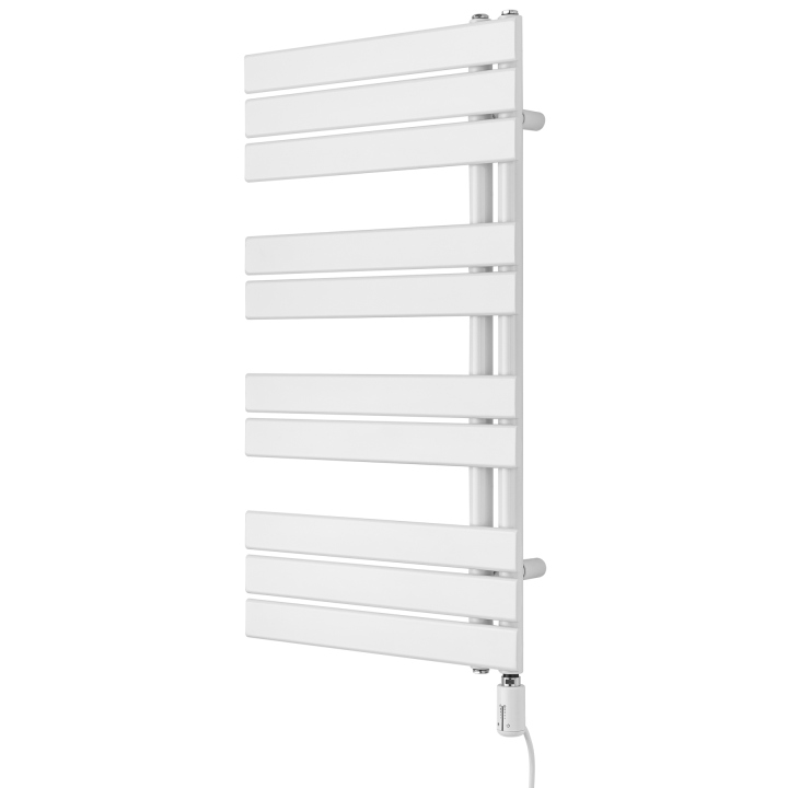 Grzejnik łazienkowy elektryczny UCA 911x500 biały, grzałka z prawej strony