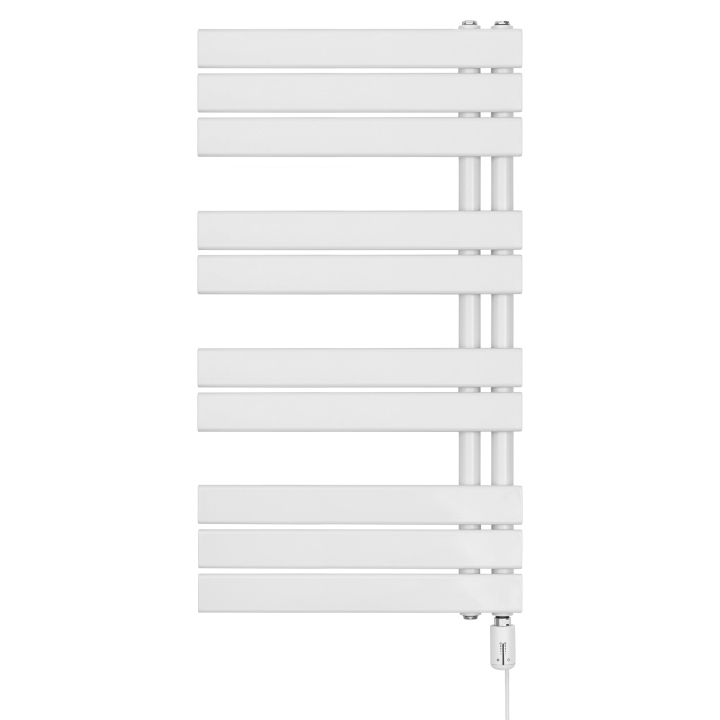 Grzejnik łazienkowy elektryczny UCA 911x500 biały, grzałka z prawej strony