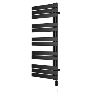 Grzejnik łazienkowy elektryczny UCA 1122x500 czarny, grzałka z prawej strony