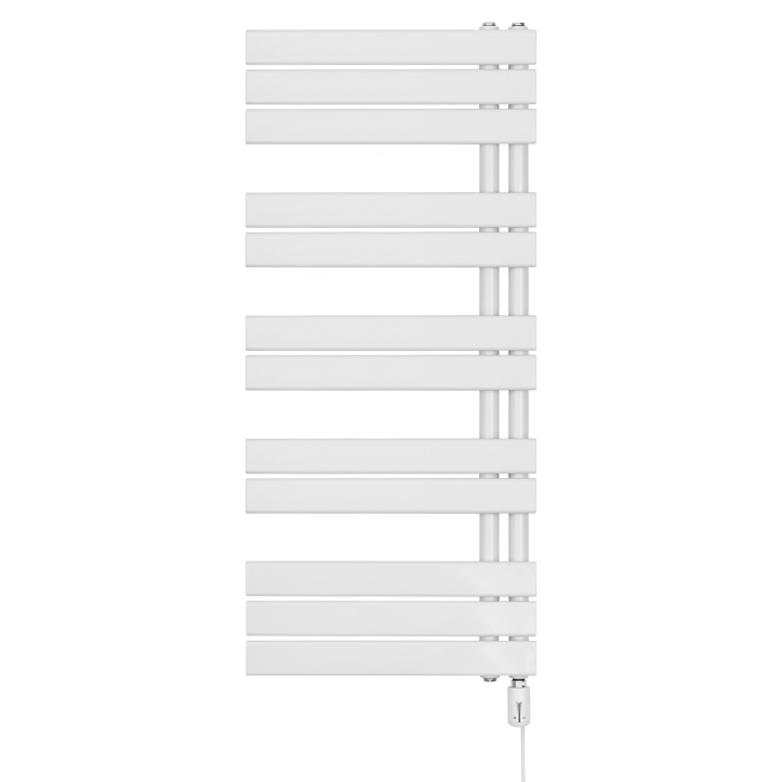 Grzejnik łazienkowy elektryczny UCA 1122x500 biały, grzałka z prawej strony
