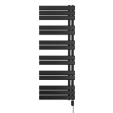 Grzejnik łazienkowy elektryczny UCA 1333x500 czarny, grzałka z prawej strony