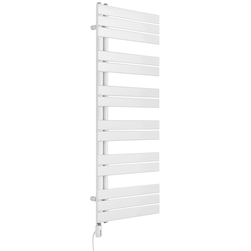 Grzejnik łazienkowy elektryczny UCA 1333x500 biały, grzałka z lewej strony