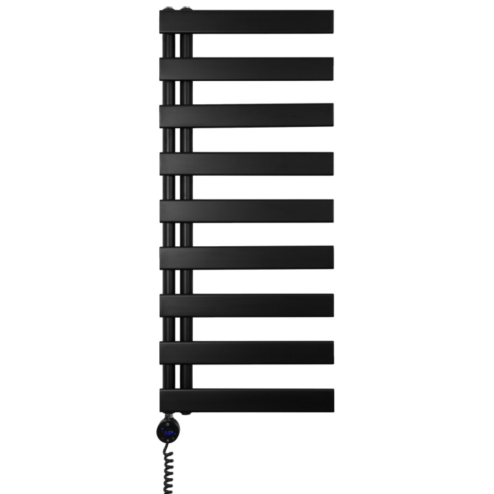 Grzejnik łazienkowy elektryczny UCR 1170x500 czarny, grzałka z lewej strony