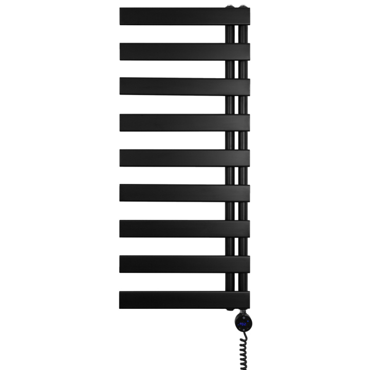 Grzejnik łazienkowy elektryczny UCR 1170x500 czarny, grzałka z prawej strony