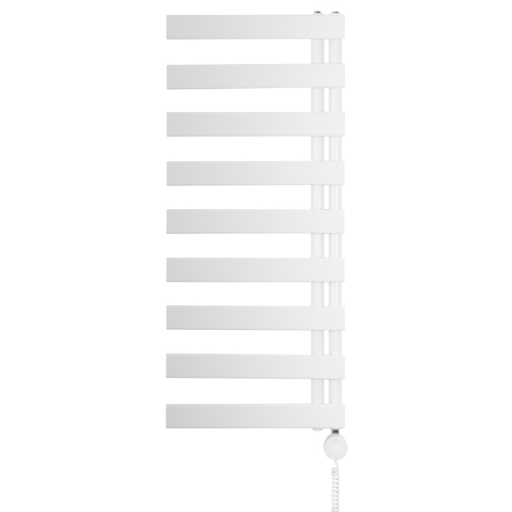 Grzejnik łazienkowy elektryczny UCR 1170x500 biały, grzałka z prawej strony