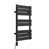 Grzejnik łazienkowy elektryczny UCS 700x400 czarny, grzałka z lewej strony