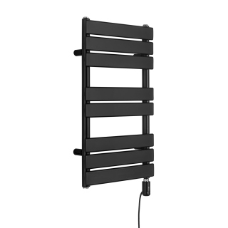 Grzejnik łazienkowy elektryczny UCS 700x400 czarny, grzałka z prawej strony