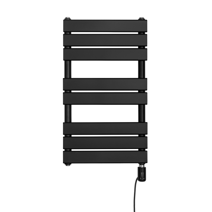 Grzejnik łazienkowy elektryczny UCS 700x400 czarny, grzałka z prawej strony