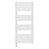 Grzejnik łazienkowy elektryczny UCS 911x400 biały, grzałka z lewej strony