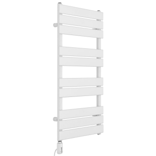 Grzejnik łazienkowy elektryczny UCS 911x400 biały, grzałka z lewej strony