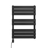 Grzejnik łazienkowy elektryczny UCS 700x500 czarny, grzałka z lewej strony