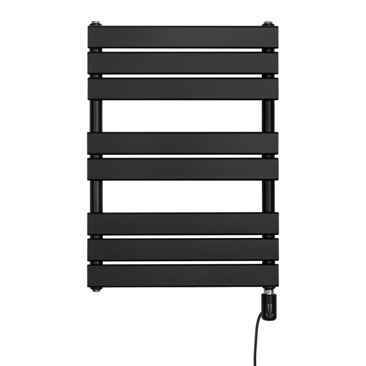 Grzejnik łazienkowy elektryczny UCS 700x500 czarny, grzałka z prawej strony